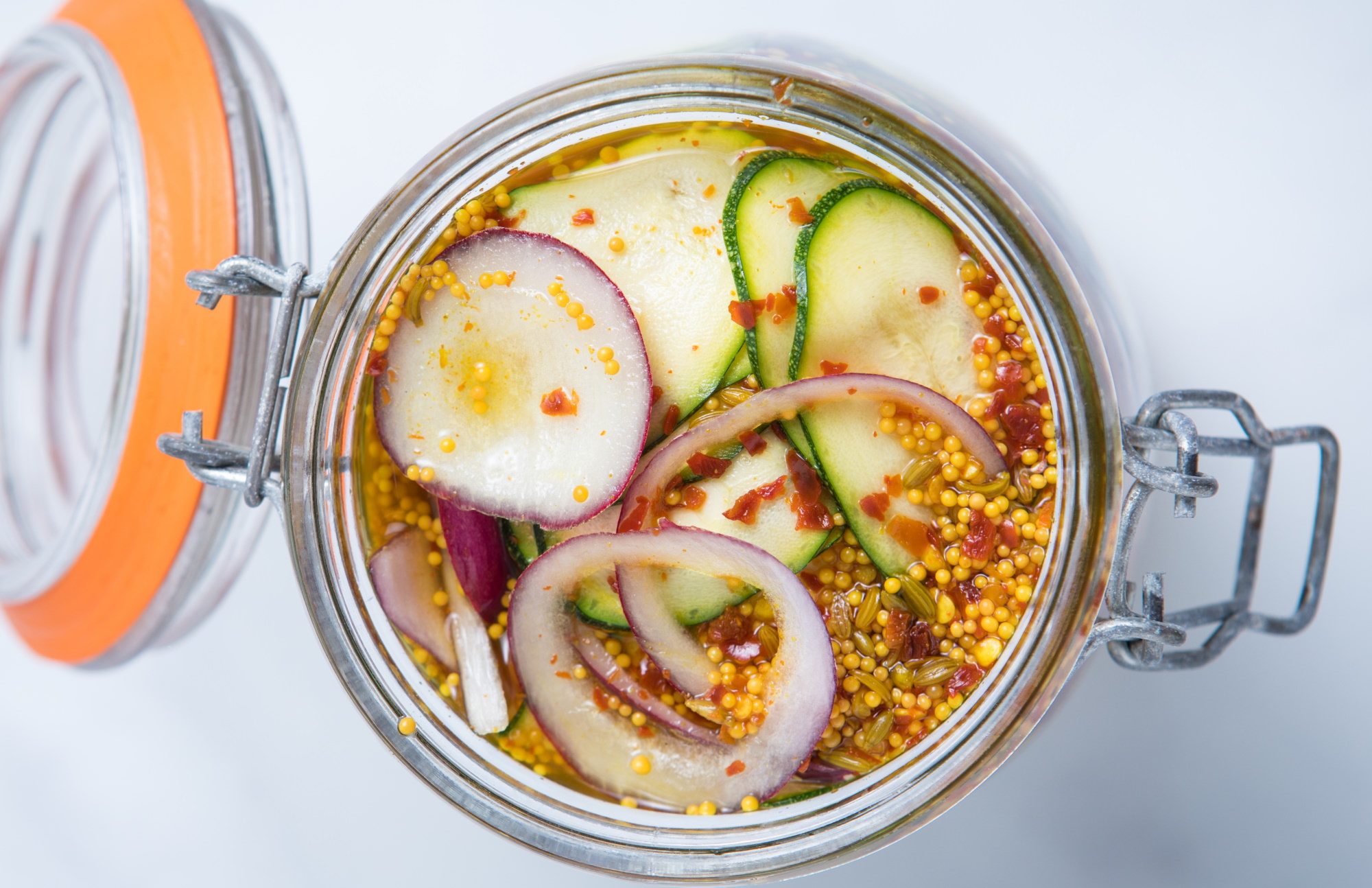 Sweet and Spicy Zucchini Pickles