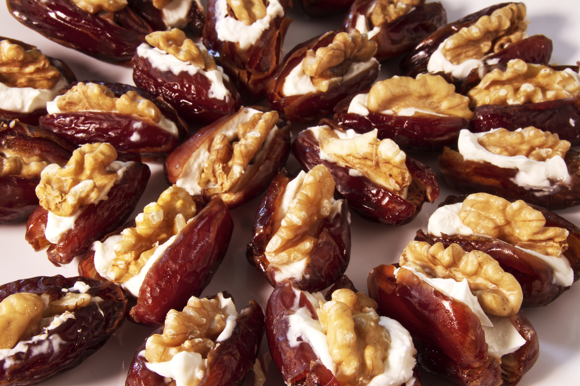 Dates Stuffed with Walnuts and Cream Cheese