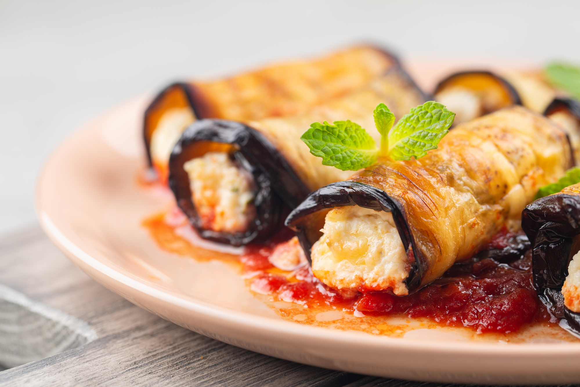 Eggplant and Ricotta Rolls