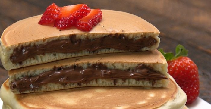 Nutella-Stuffed Pancakes