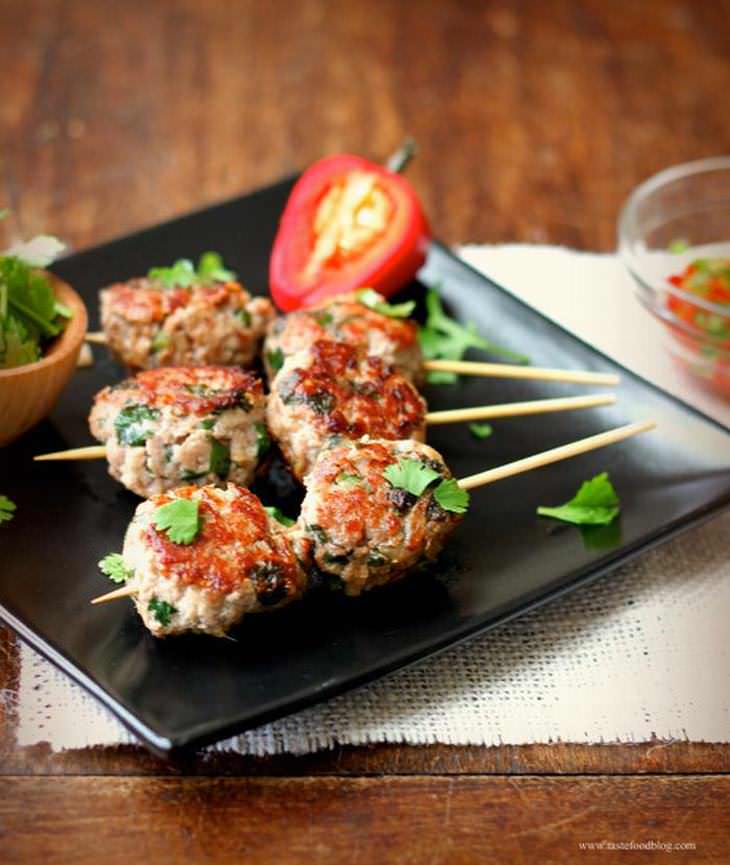 Chinese Meatballs on a Stick