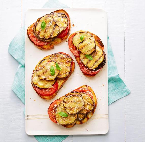 Tomato-Eggplant Tartines