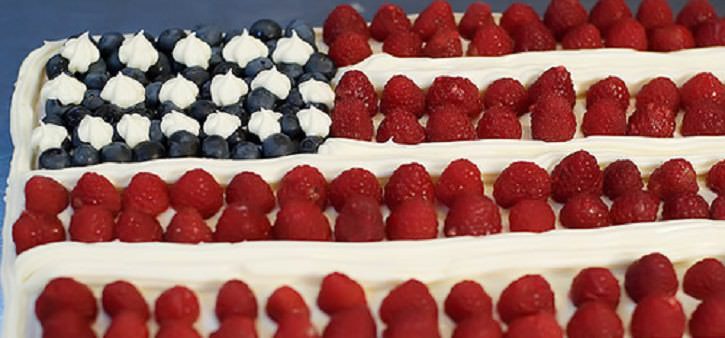 American Flag Sponge Cake