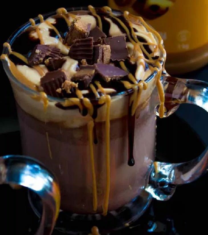 Hot Chocolate With Peanut Butter Whipped Cream